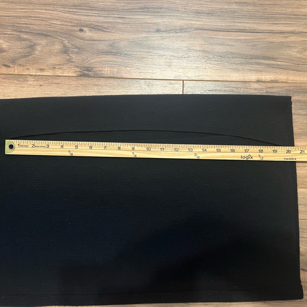 Abercrombie & Fitch Black Ribbed Asymmetrical Strappy Maxi Dress Small Tall - Picture 8 of 12